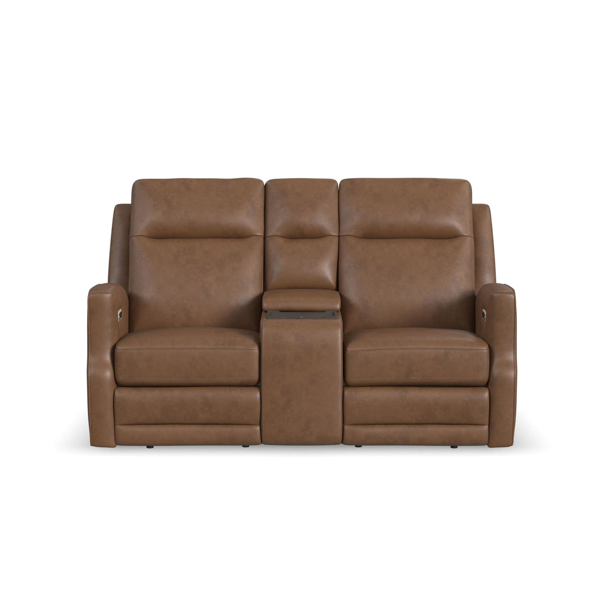 Flexsteel Maxwell Power Reclining Loveseat with Console, Power Headrests and Lumbar