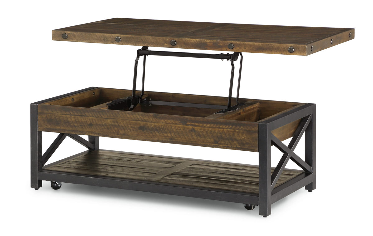 Flexsteel Carpenter Rectangular Lift-Top Coffee Table with Casters