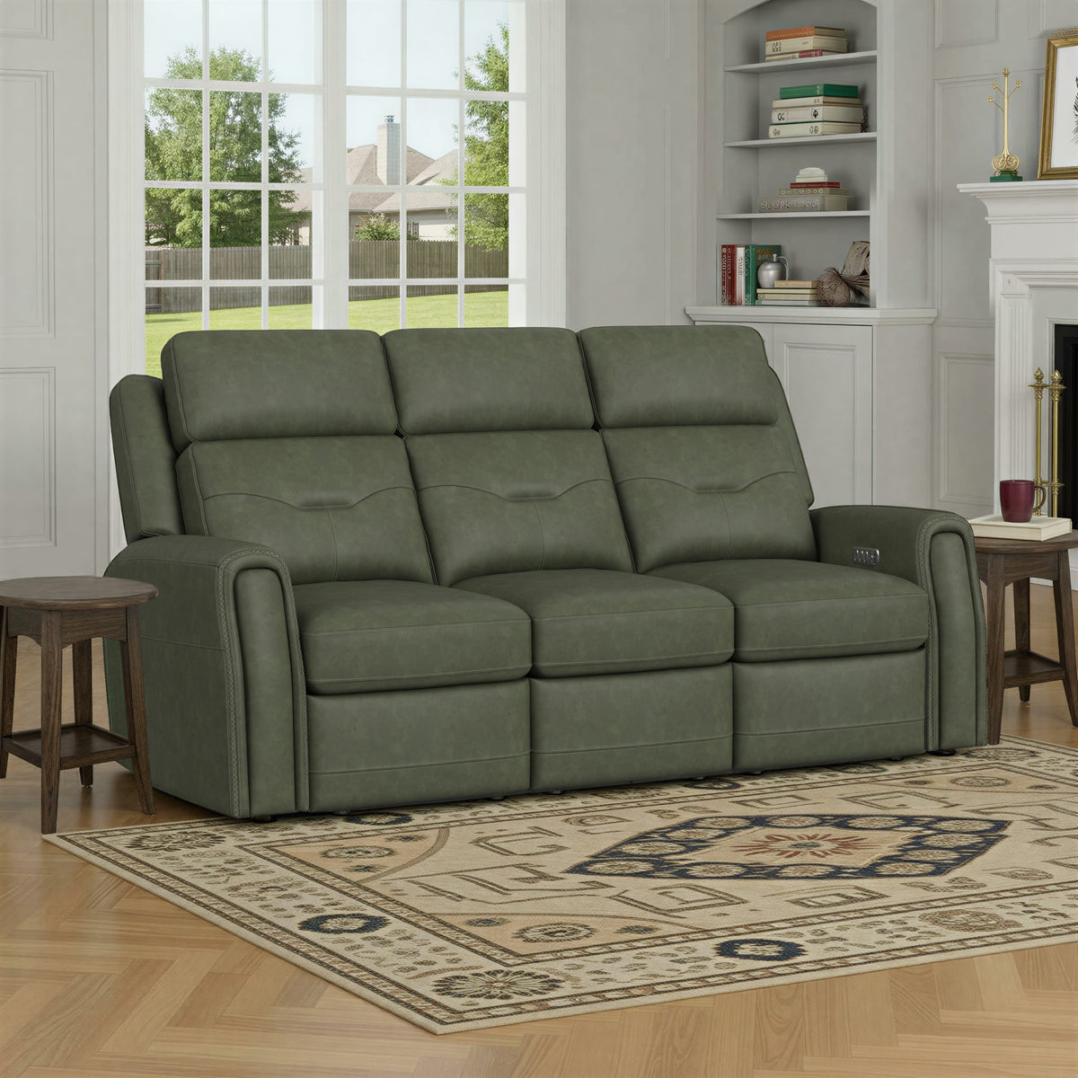 Flexsteel Felix Power Reclining Sofa with Power Headrest, Lumbar, Heat & Massage