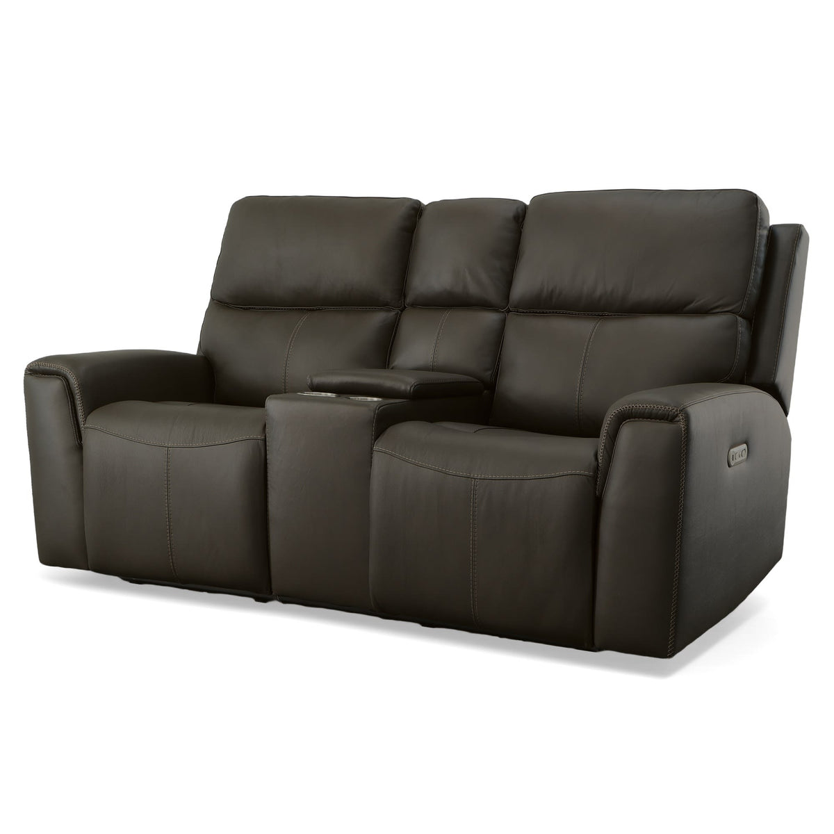 Flexsteel Jarvis Power Reclining Loveseat with Console & Power Headrests
