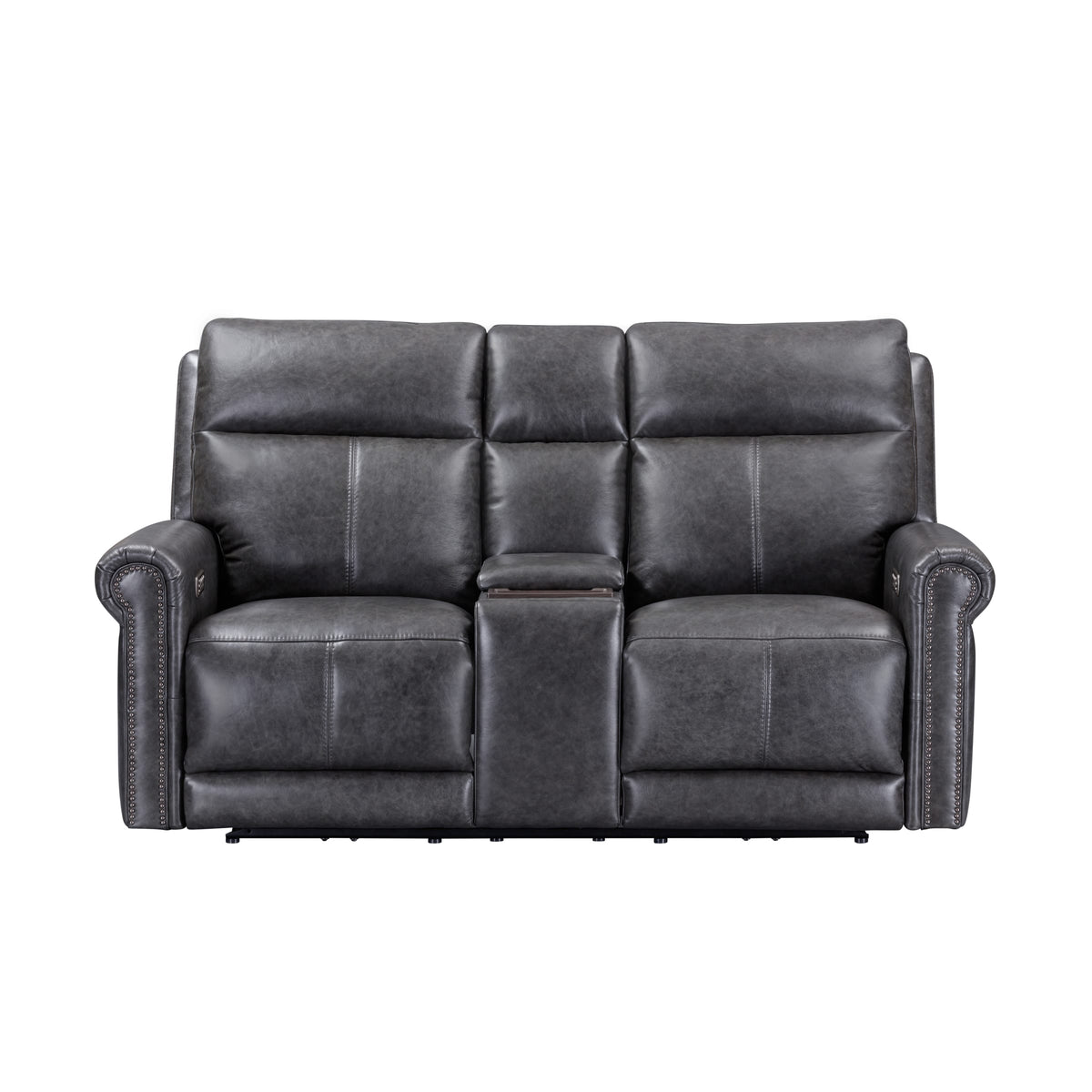 Flexsteel Alexander Power Reclining Loveseat with Console, Power Headrest & Lumbar