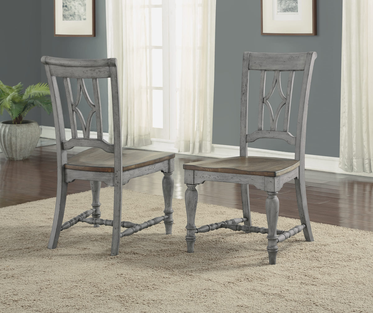 Flexsteel Plymouth Pair of Armless Dining Chairs