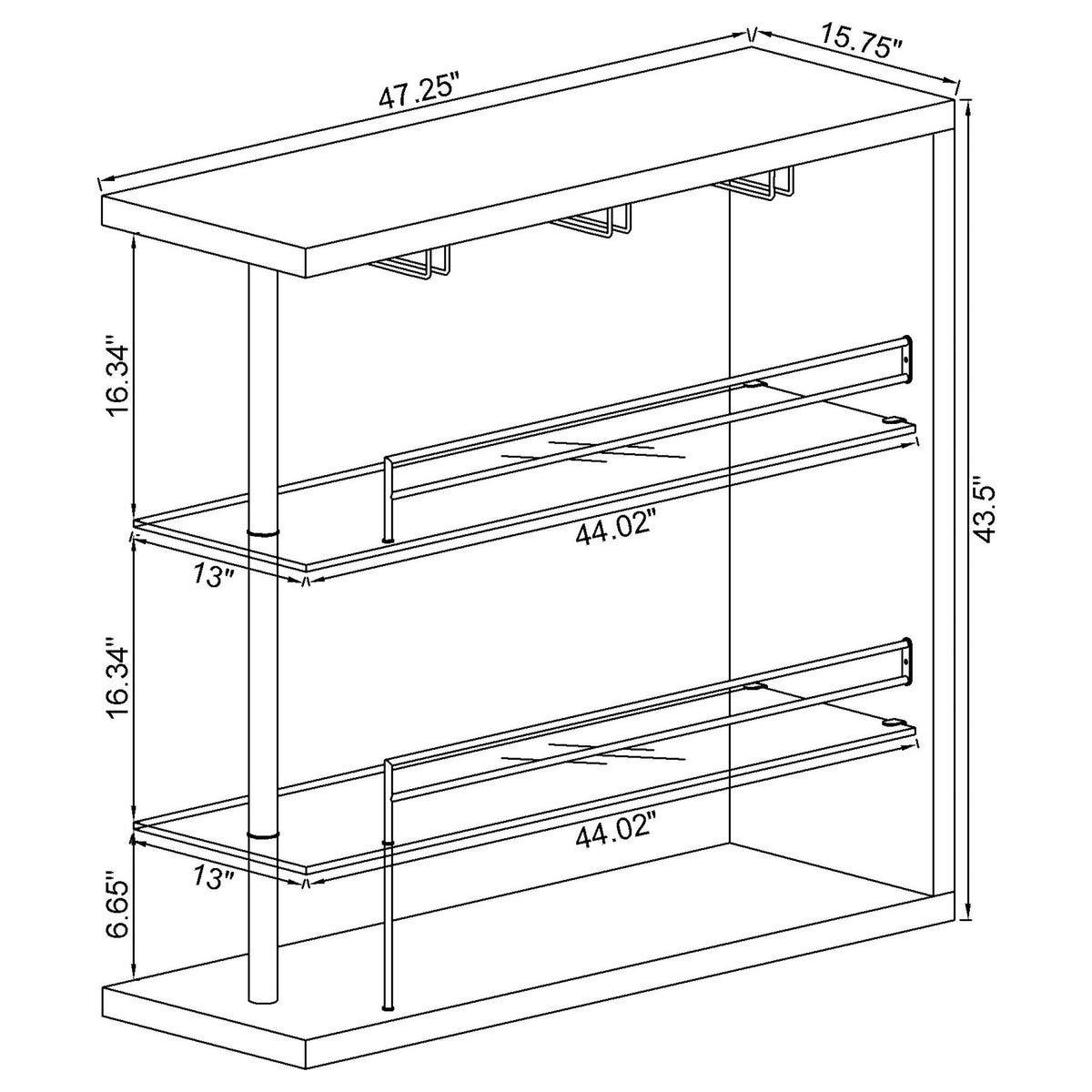 Prescott Rectangular Home Wine Table High Gloss
