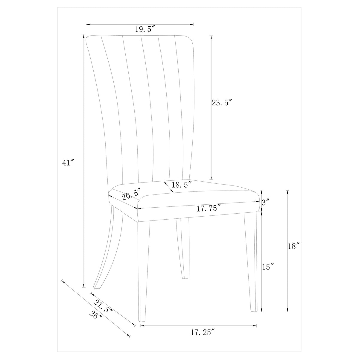 Beaufort Upholstered Dining Side Chair Steel Grey (Set of 2)