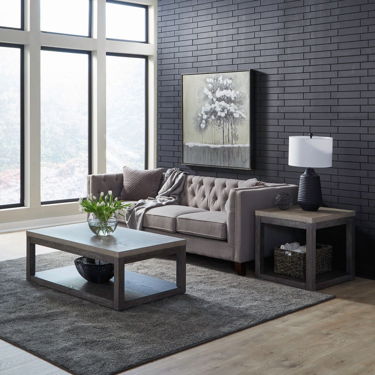 Piedmont - 3 Piece Table Set - Charcoal / Ash