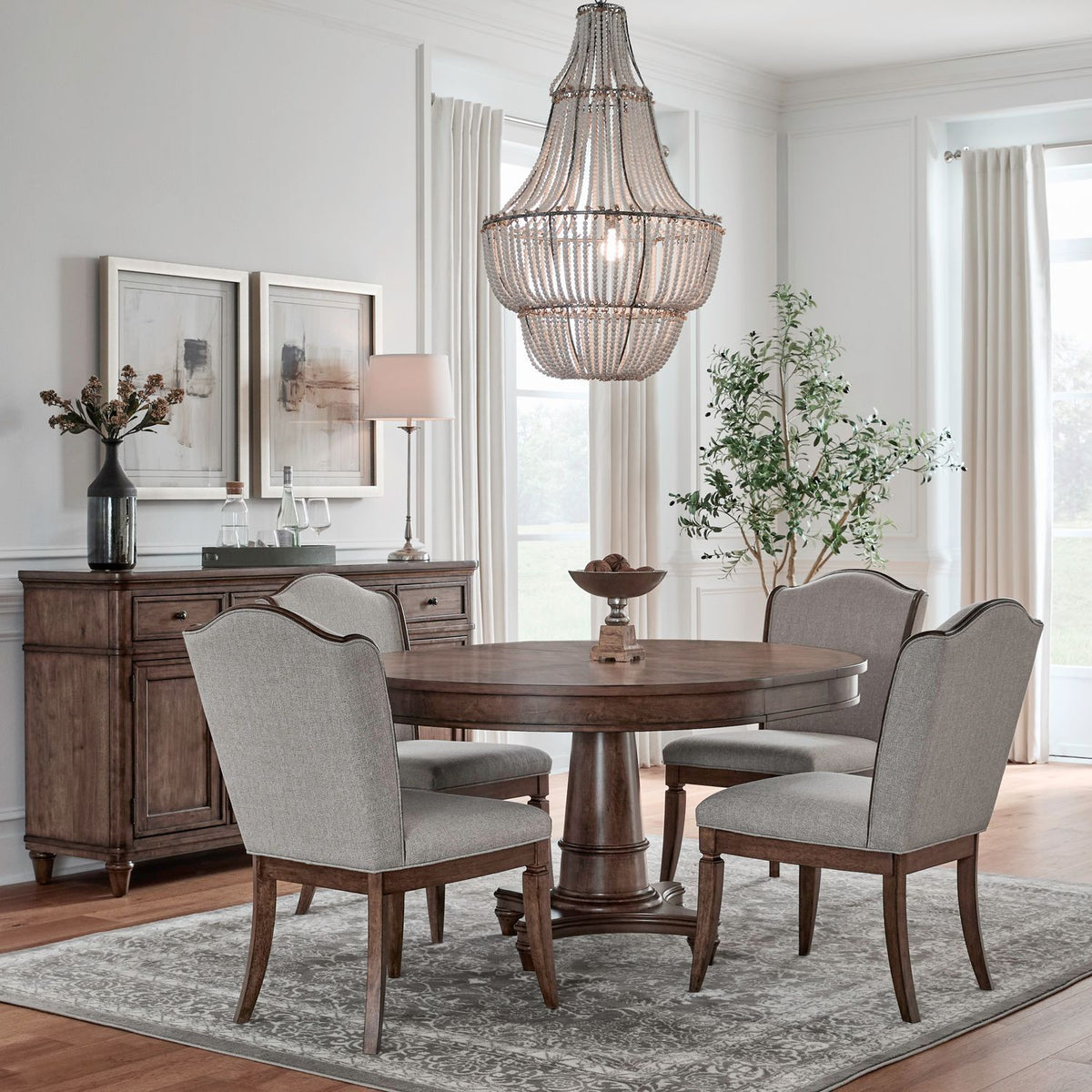 Harrison Heights - 5 Piece Pedestal Table Set - Sienna