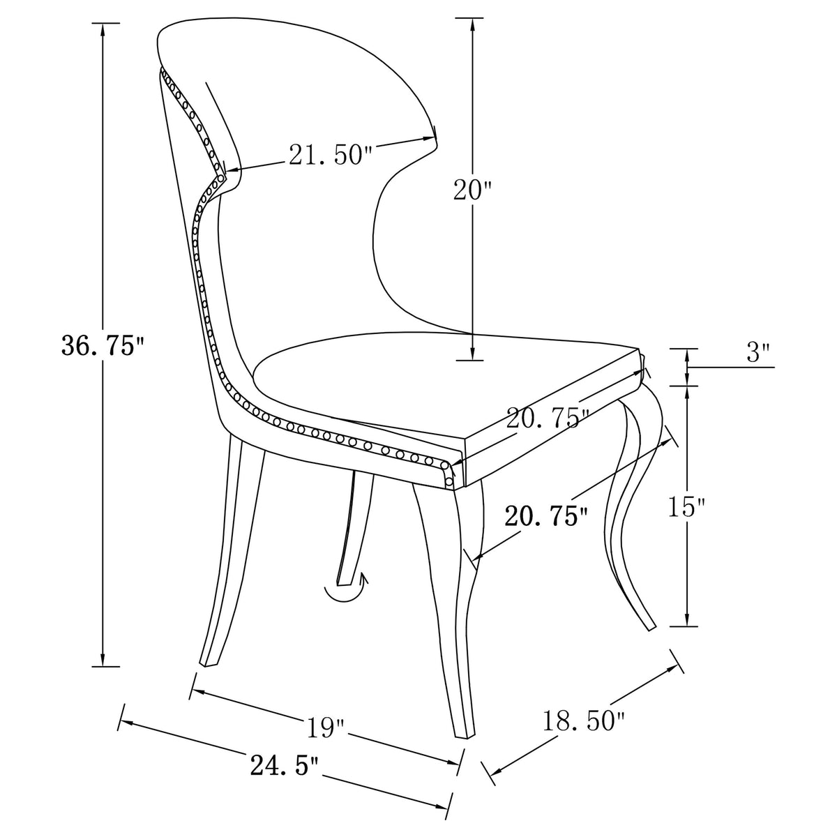 Cheyanne Upholstered Dining Side Chair (Set of 2)