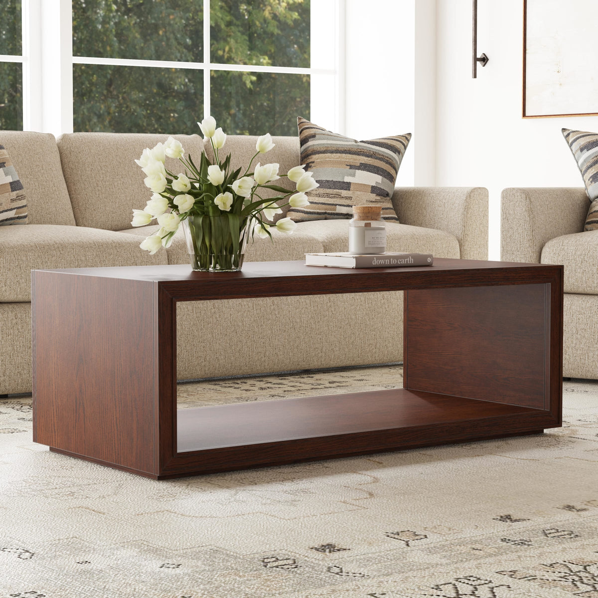 Flexsteel Waterfall Rectangular Coffee Table with Casters
