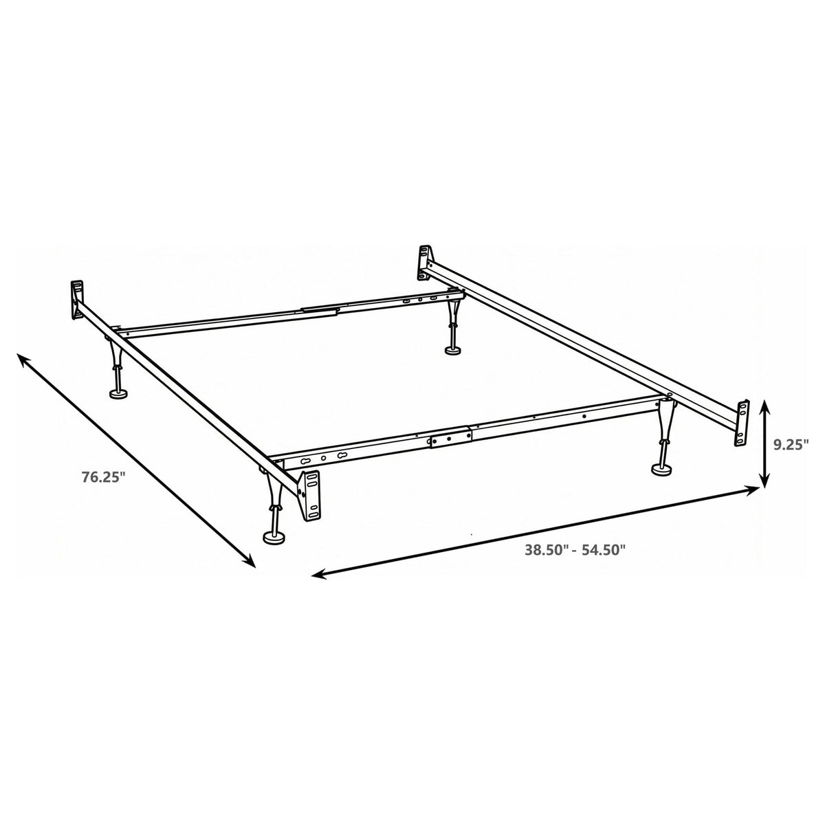 Esme Twin or Full Bed Frame Black (Headboard & Footboard)