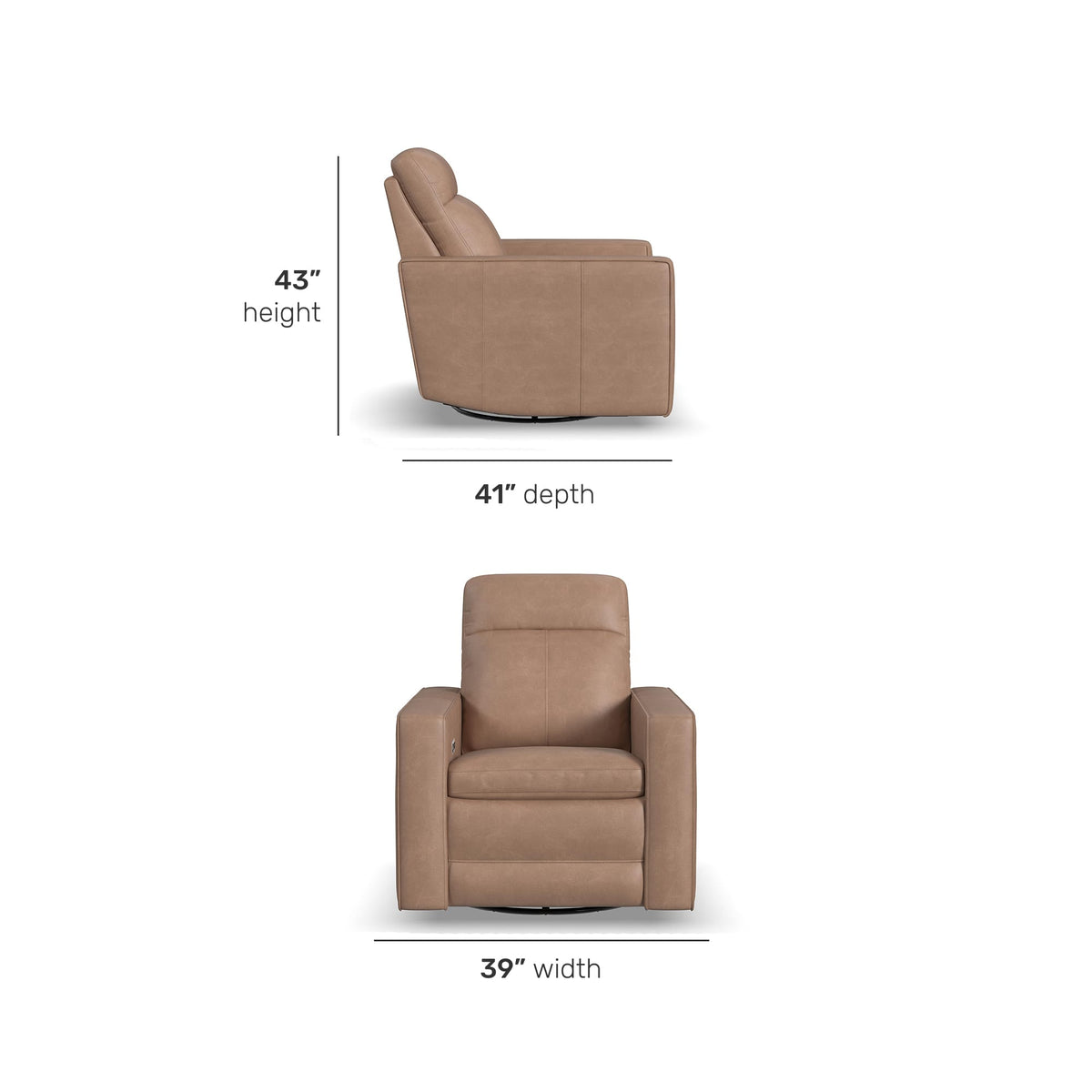 Flexsteel Dutch Power Swivel Gliding Recliner with Power Headrest, Lumbar, Heat & Massage