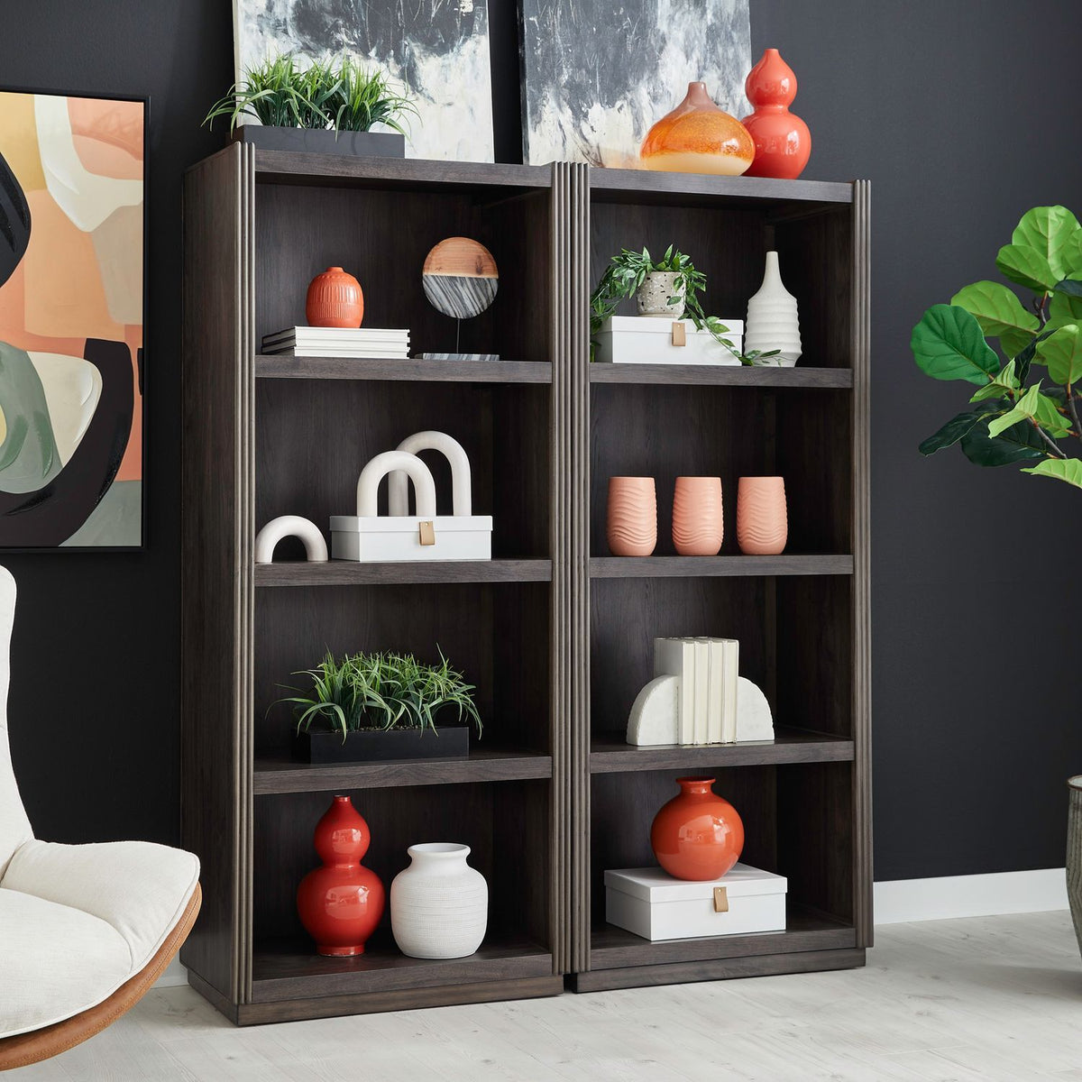Modern Edge - Bunching Bookcase (Set of 2) - Caffe