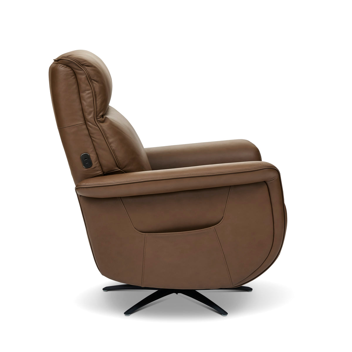 Flexsteel Haven Power Swivel Recliner with Power Headrest, Lumbar, Heat, Massage & Ventilation