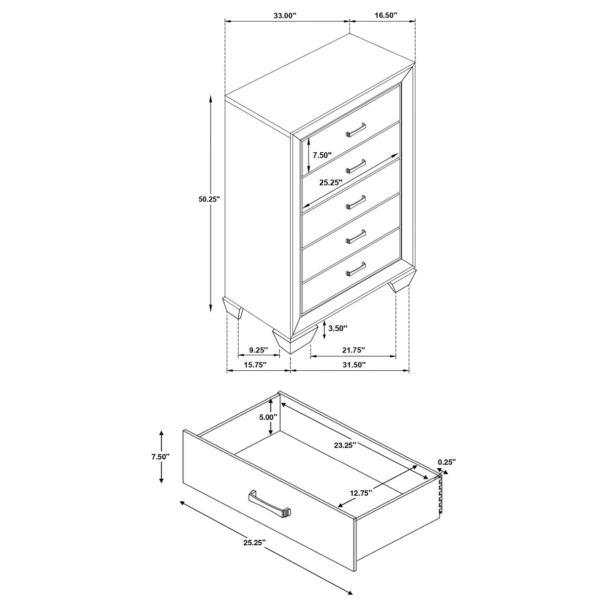 Kauffman 5-drawer Bedroom Chest