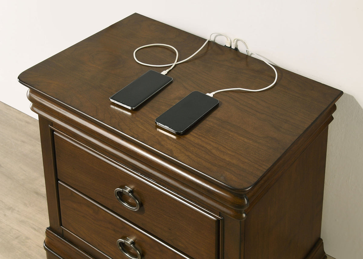 Garland 3-drawer Nightstand Bedside Table Brown Cherry