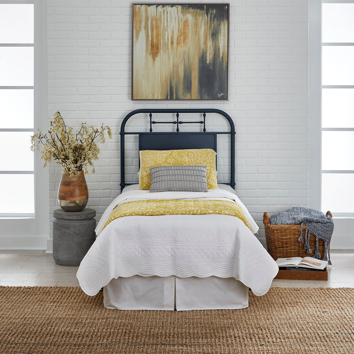Vintage Series Queen Metal Headboard – Black
