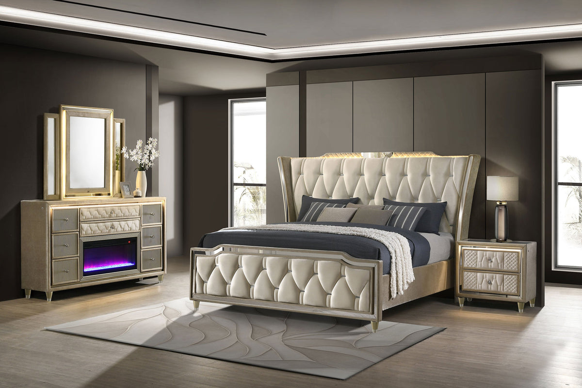 Lorient Bedroom Set Ivory and Camel