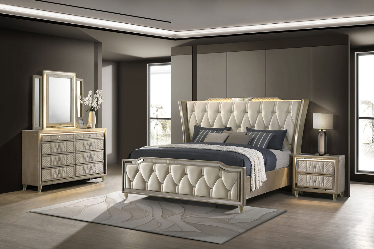 Lorient Bedroom Set Ivory and Camel