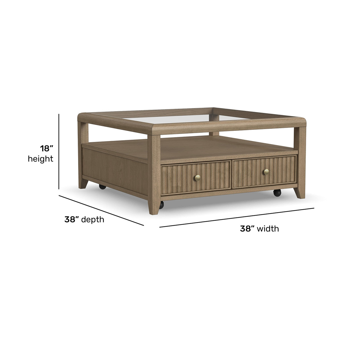 Flexsteel Reed Square Coffee Table with Casters