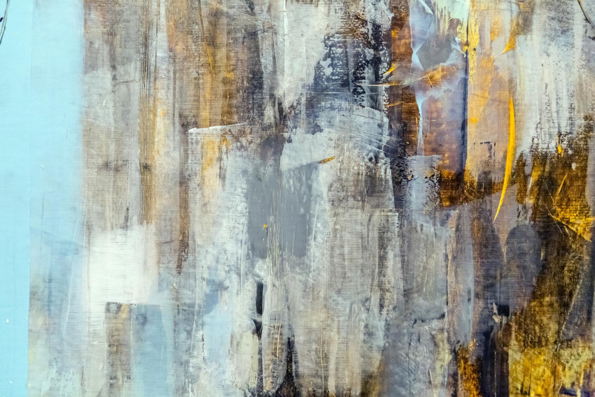 34x44 Framed Small - Abstract - Light Blue