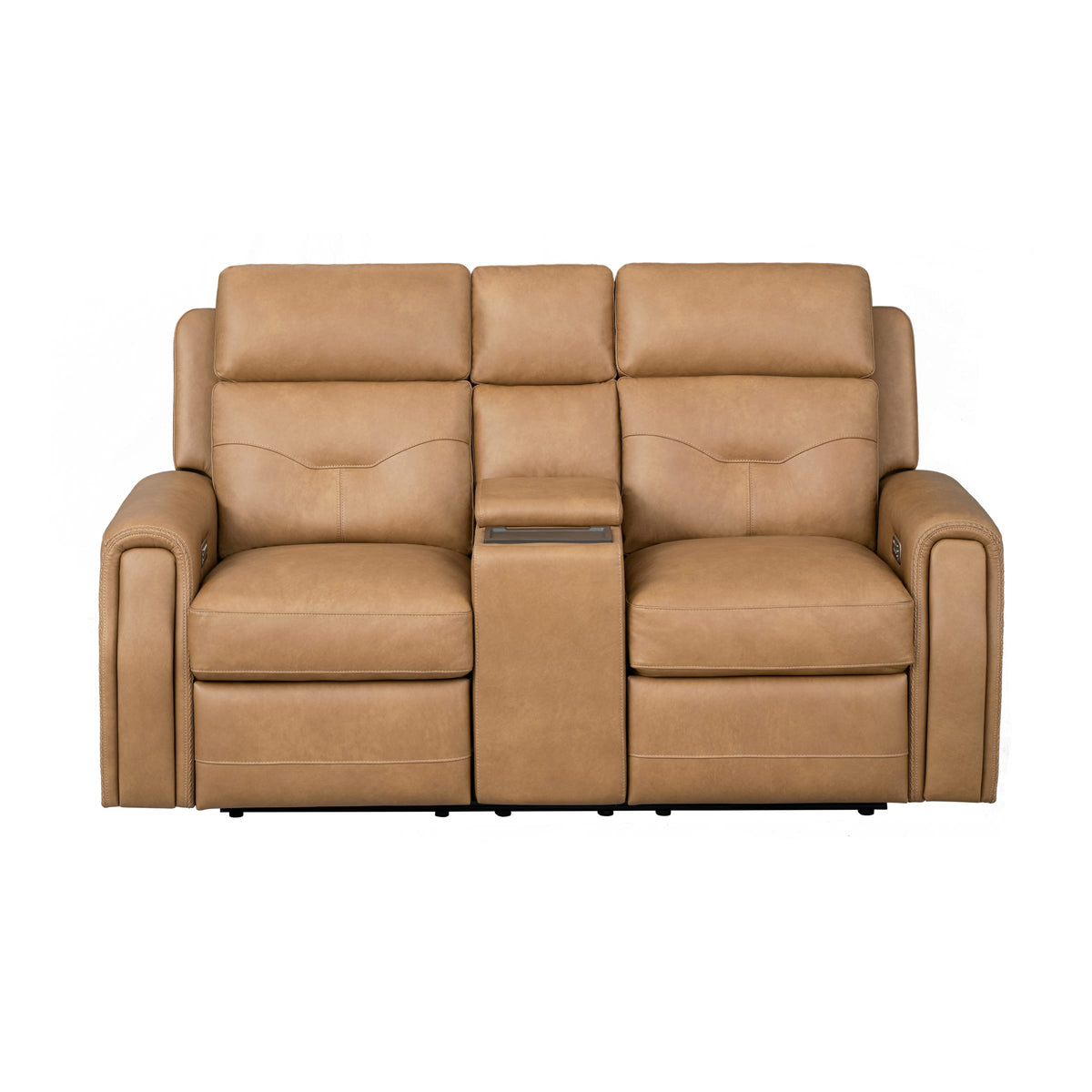 Flexsteel Felix Power Reclining Loveseat with Console, Power Headrest, Lumbar, Heat & Massage