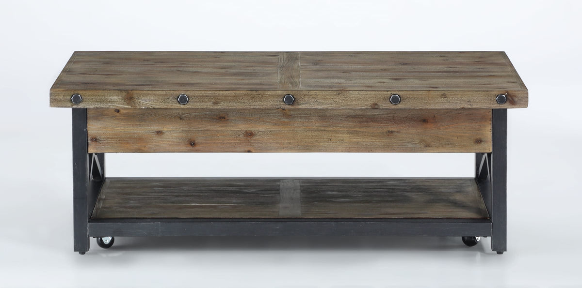 Flexsteel Carpenter Rectangular Lift-Top Coffee Table with Casters
