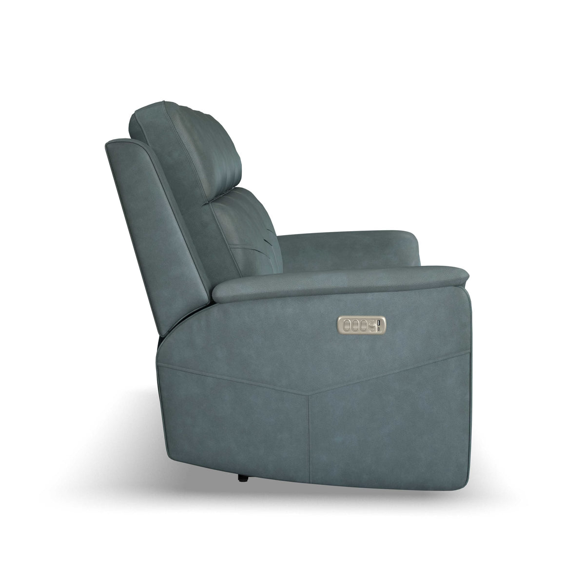 Flexsteel Vernon Power Reclining Sofa with Console, Power Headrest, Lumbar, Heat & Massage