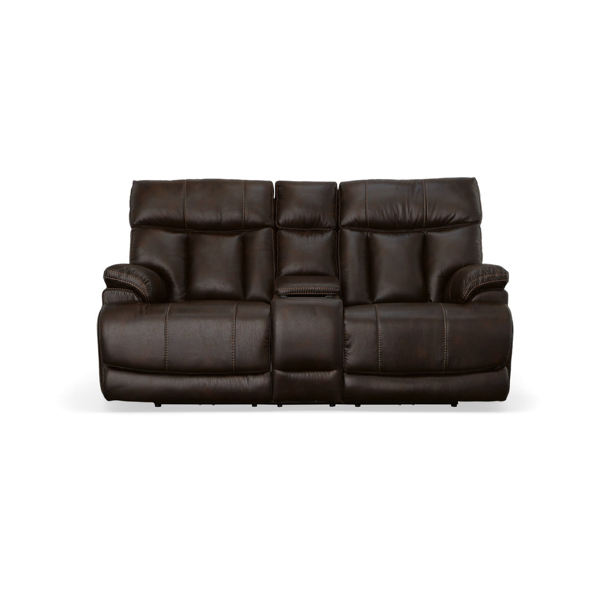 Flexsteel Clive Power Reclining Loveseat with Console, Power Headrests & Lumbar