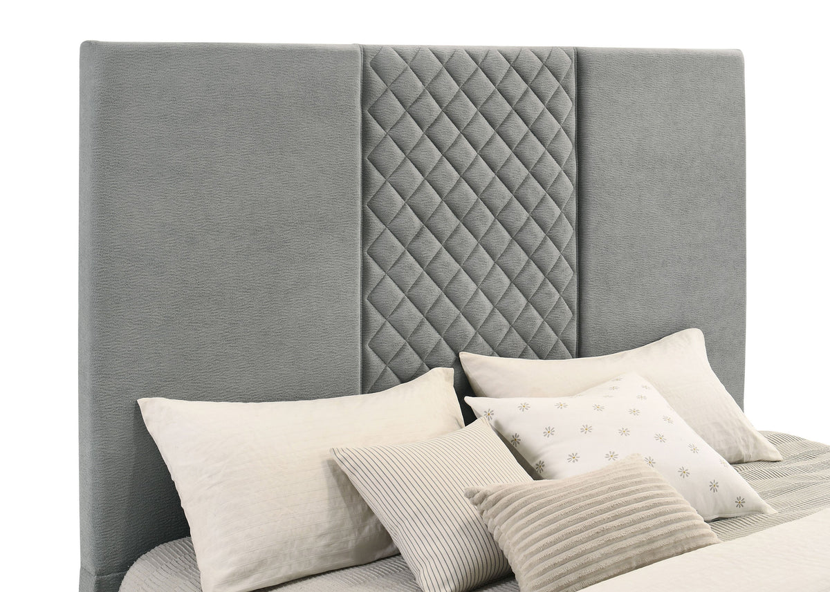 Tara 61-inch Upholstered Panel TV Bed Grey