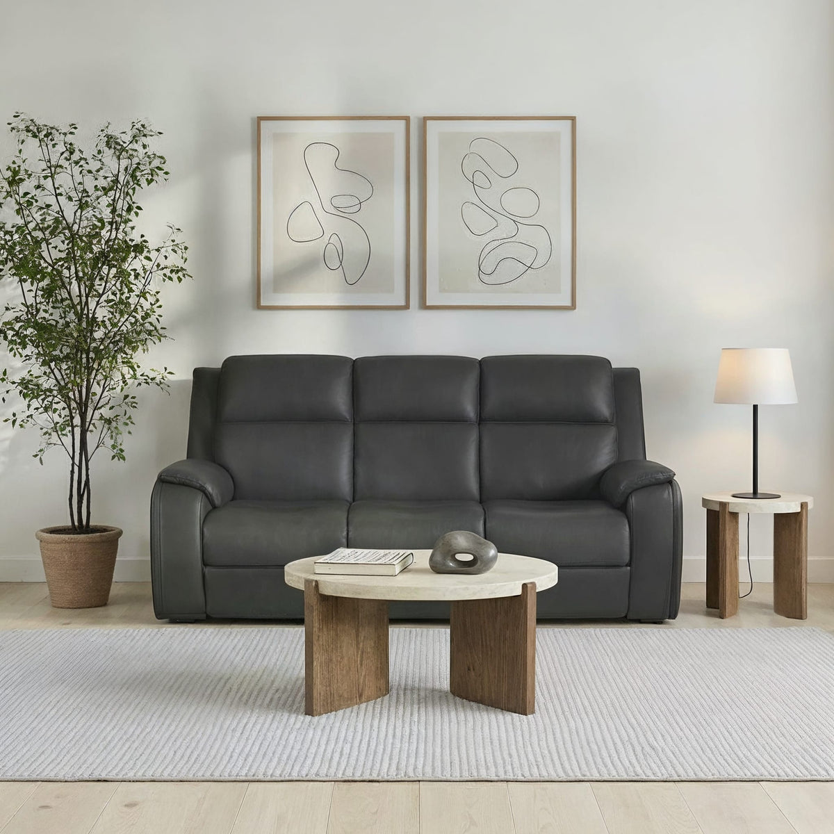Flexsteel Ziggy Power Reclining Sofa with Power Headrest, Lumbar, Heat & Massage