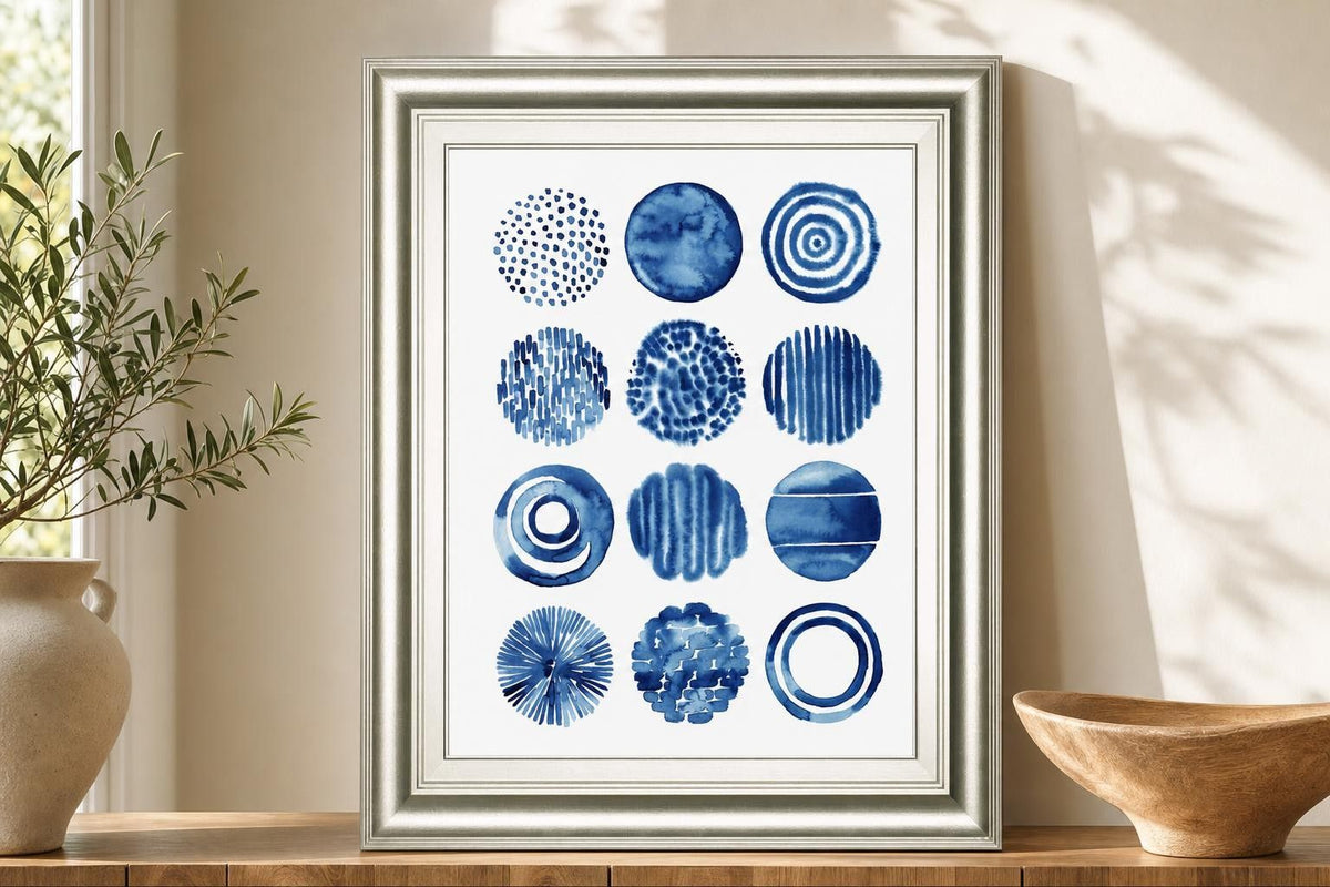 22x26 Differing Drops I By Grace Popp - Blue