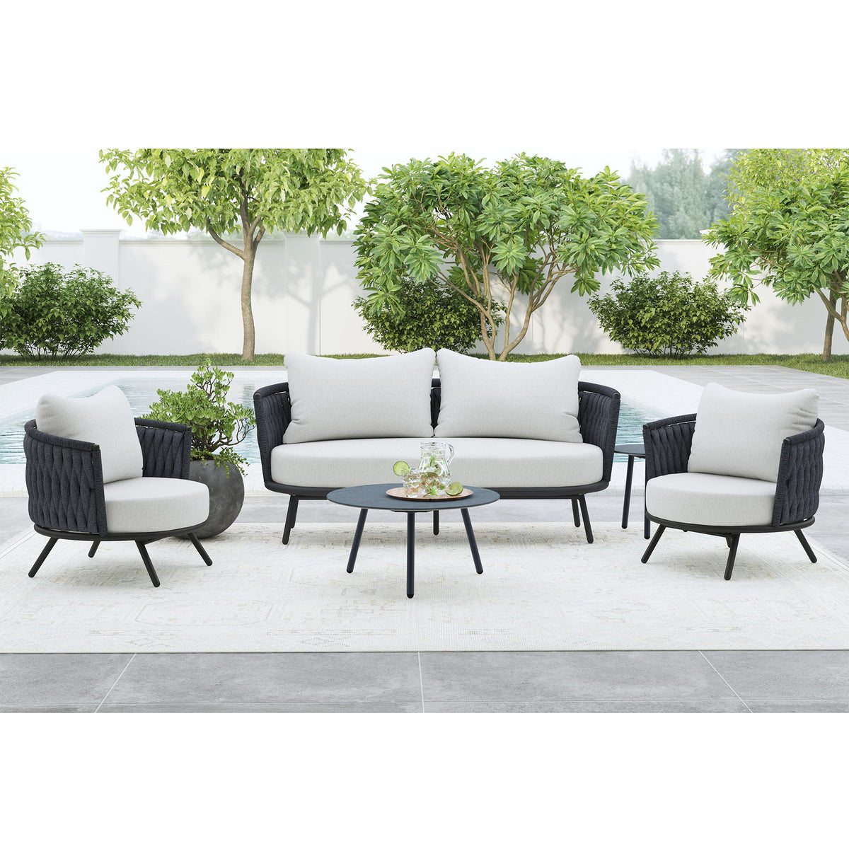 Bali - Loveseat With Olefin - Dark Gray
