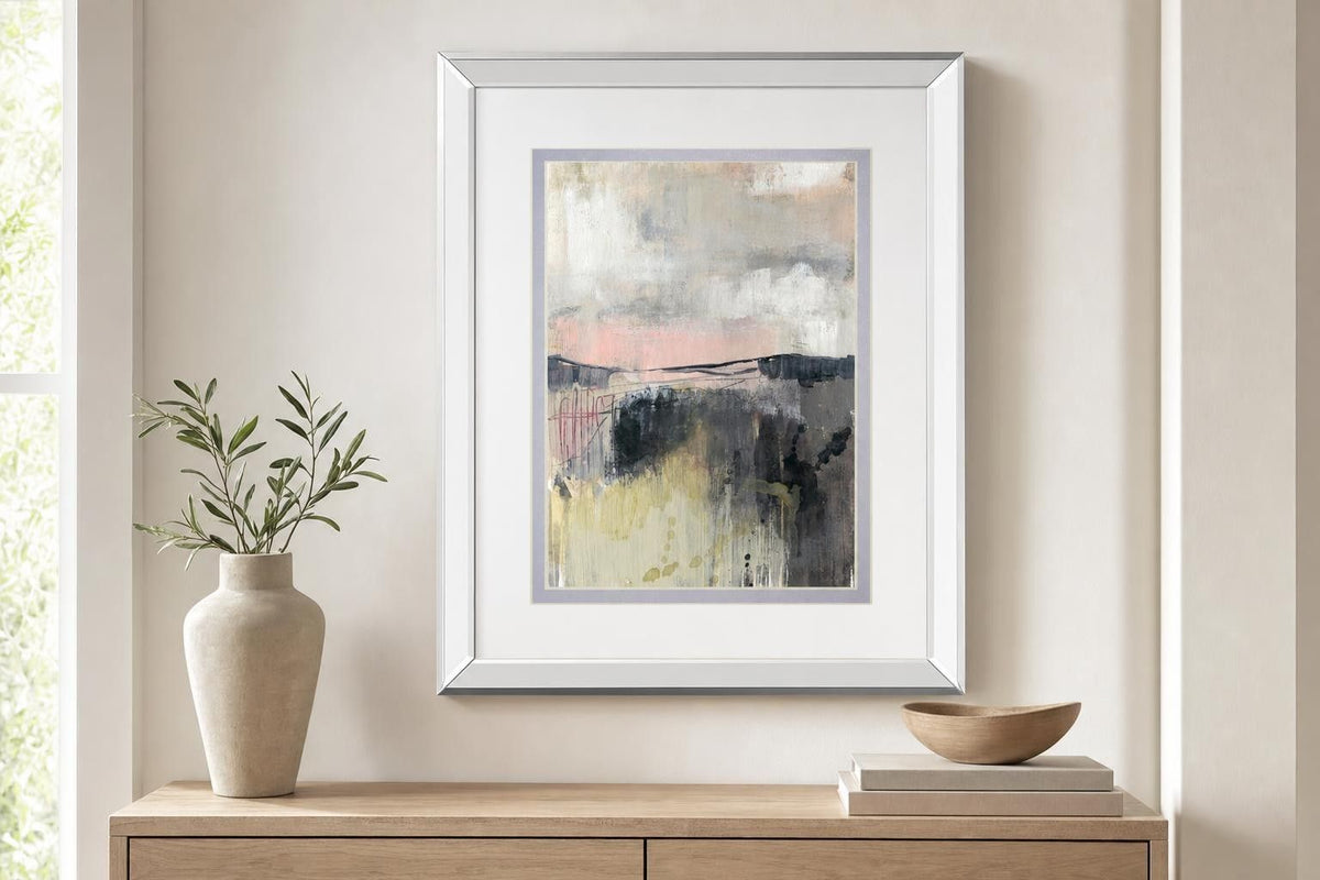 Blush Horizon I By Jennifer Goldberger - Gray