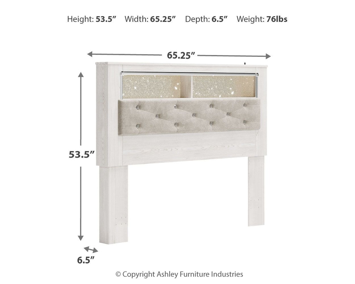Altyra Queen Upholstered Bookcase Headboard