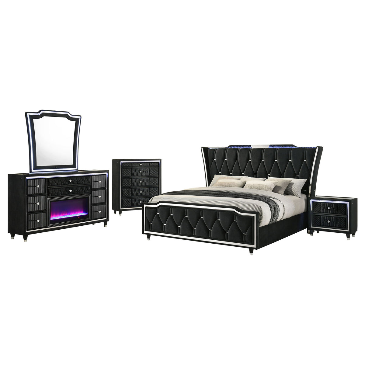 Lorient 5-piece Queen Bedroom Set Black