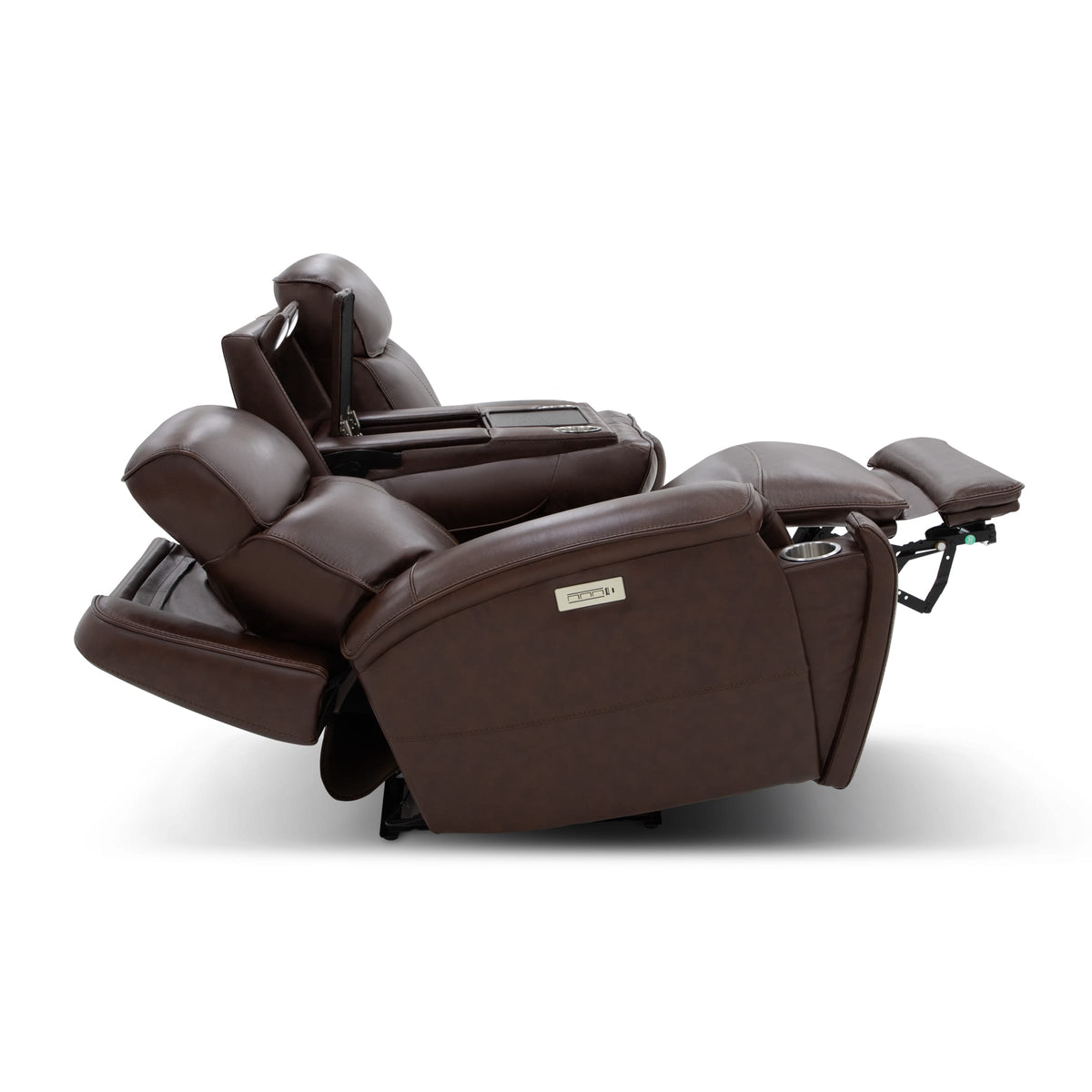 Flexsteel Walker Power Reclining Sofa w/ Console, Power Headrest & Lumbar