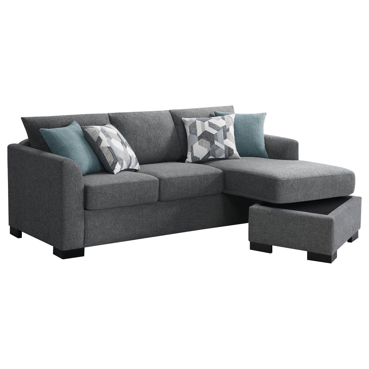 Storey Upholstered Sleeper Sectional Chaise Sofa