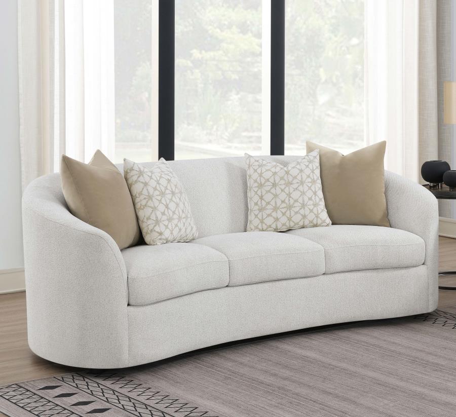 Rainn Boucle Upholstered Sloped Arm Sofa Latte Default Title