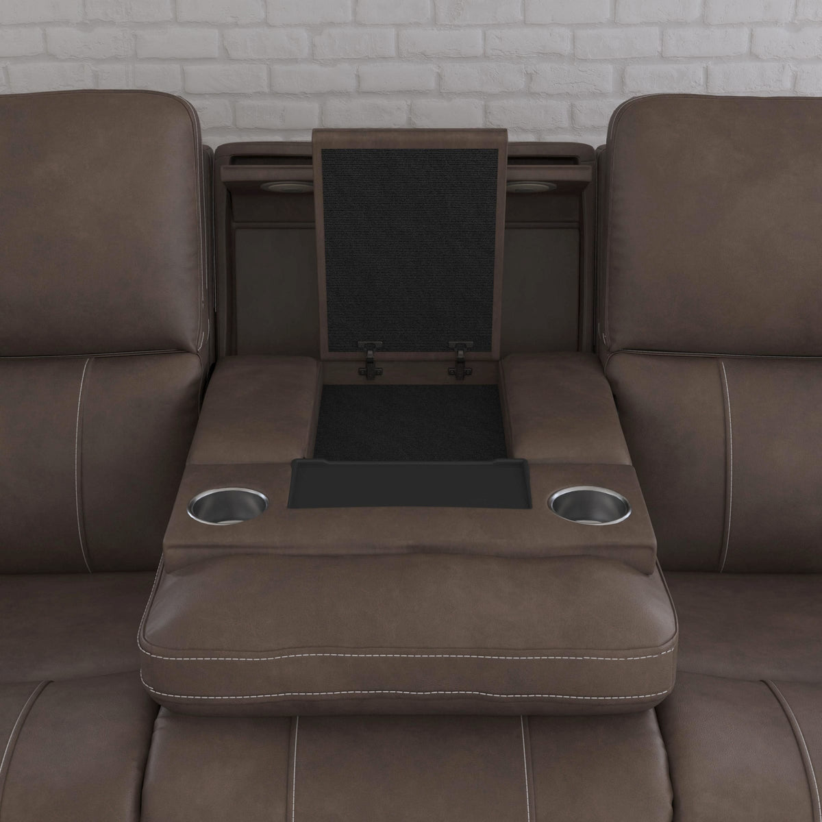 Flexsteel Carter Power Reclining Sofa with Console & Power Headrests & Lumbar