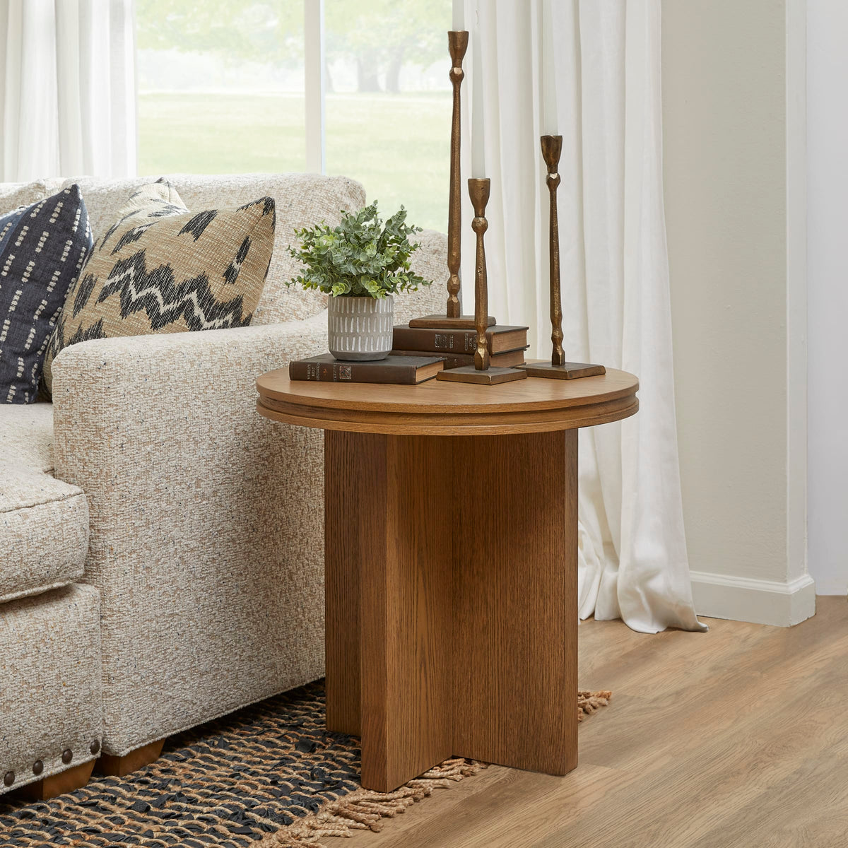 Flexsteel Waterfall Round End Table