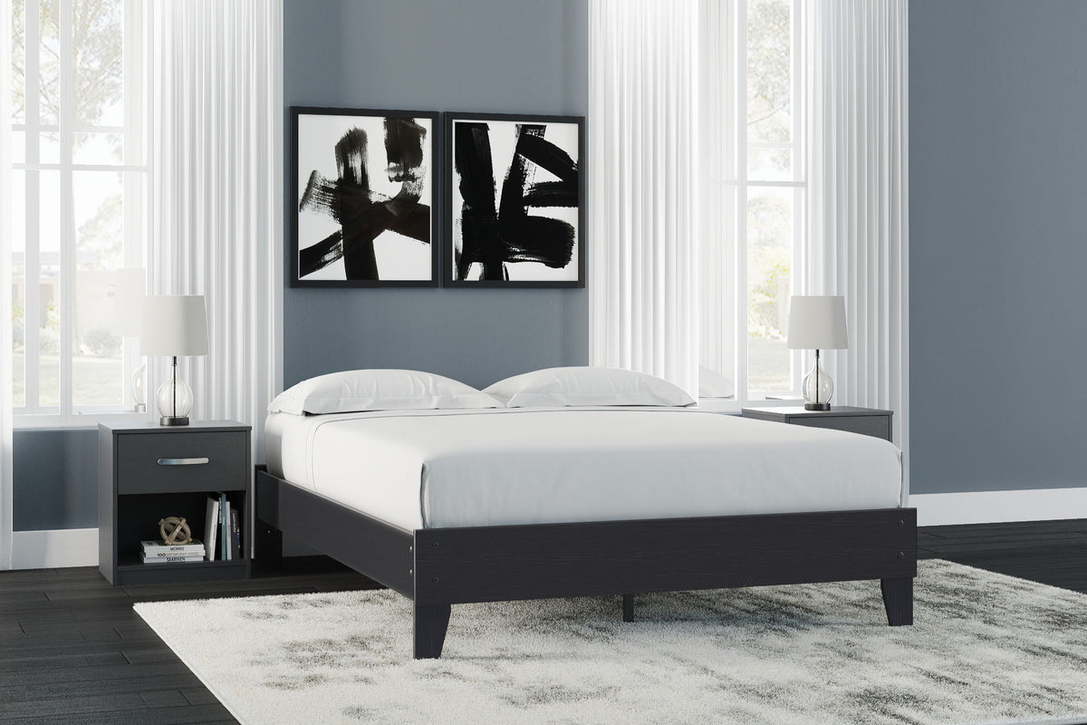Finch Queen Platform Bed – Black