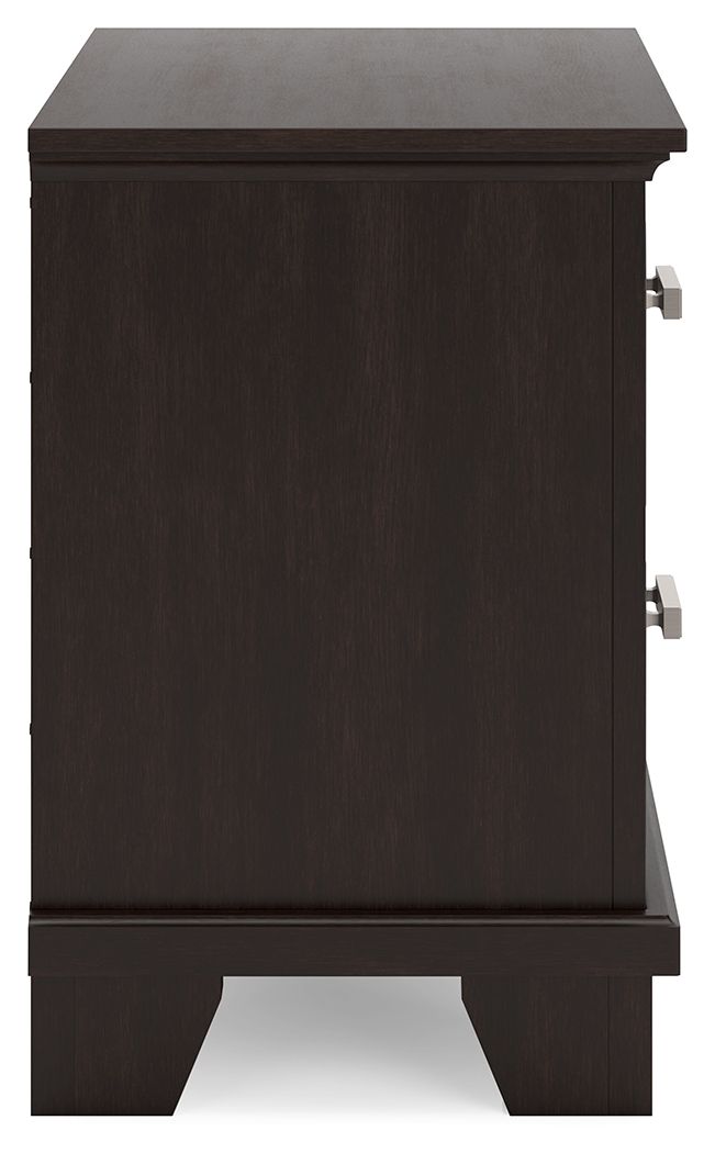 Covetown - Two Drawer Night Stand - Dark Brown