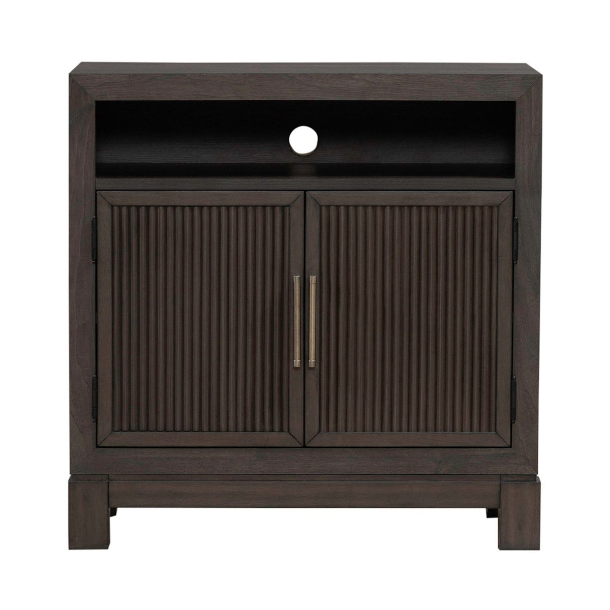 Modern Edge - Bedside Chest With Charging Station - Caffe
