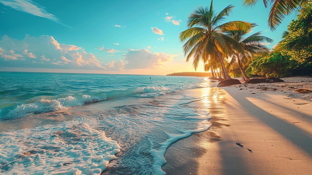Beautiful Coast (Framed) - Light Blue