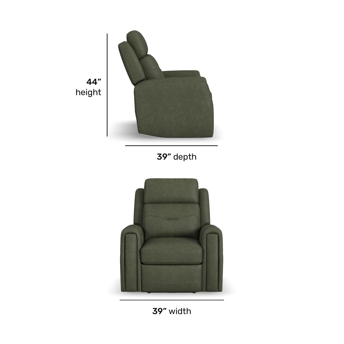Flexsteel Felix Power Recliner with Power Headrest, Lumbar, Heat & Massage