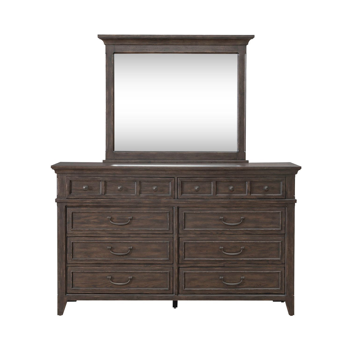 Paradise Valley - Dresser & Mirror - Saddle Brown