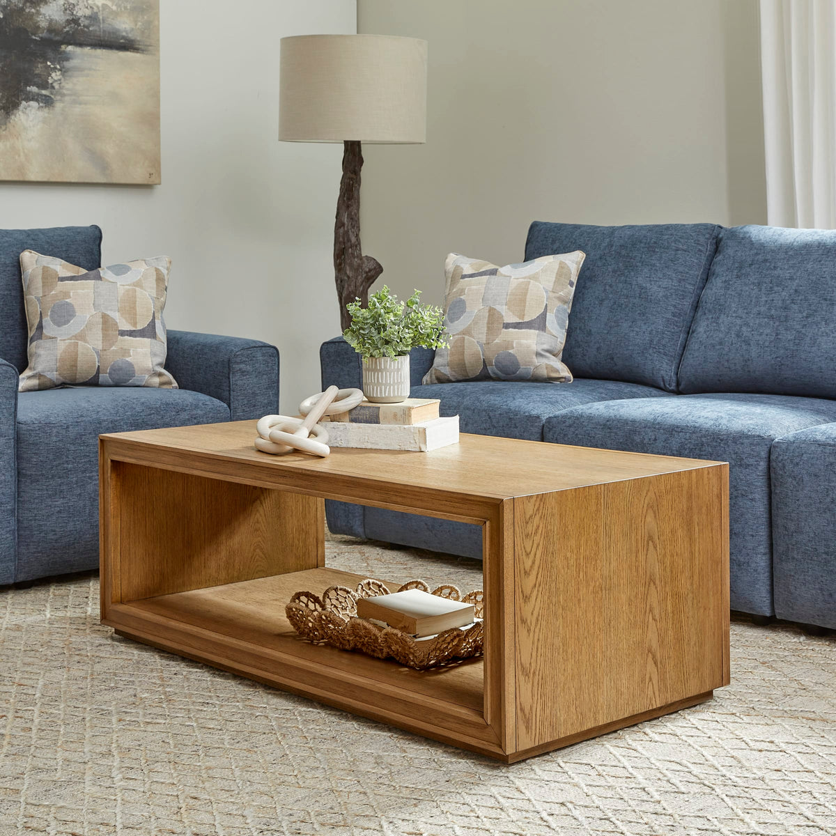 Flexsteel Waterfall Rectangular Coffee Table with Casters