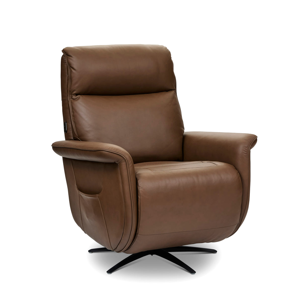Flexsteel Haven Power Swivel Recliner with Power Headrest, Lumbar, Heat, Massage & Ventilation