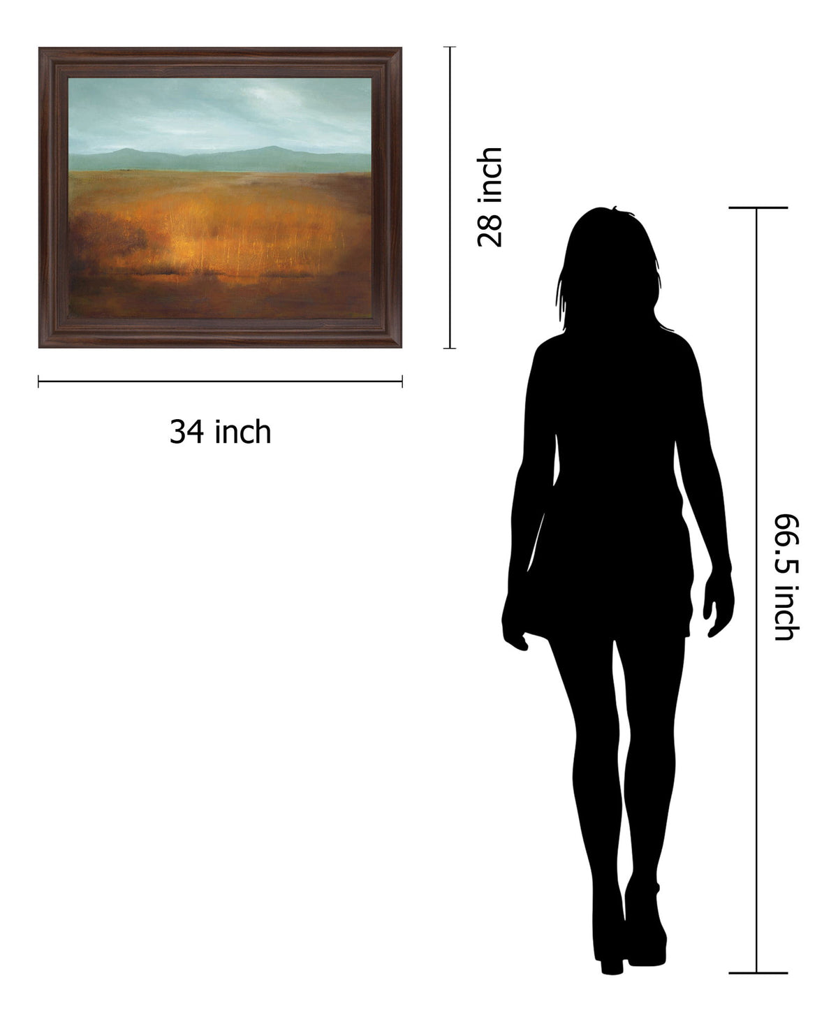 Golden Prairie - 28" x 34" Framed Wall Art - Light Brown