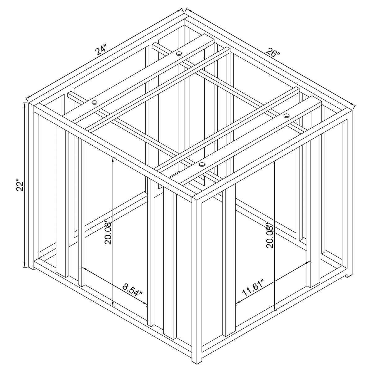 Adri Rectangular Glass Top Side End Table