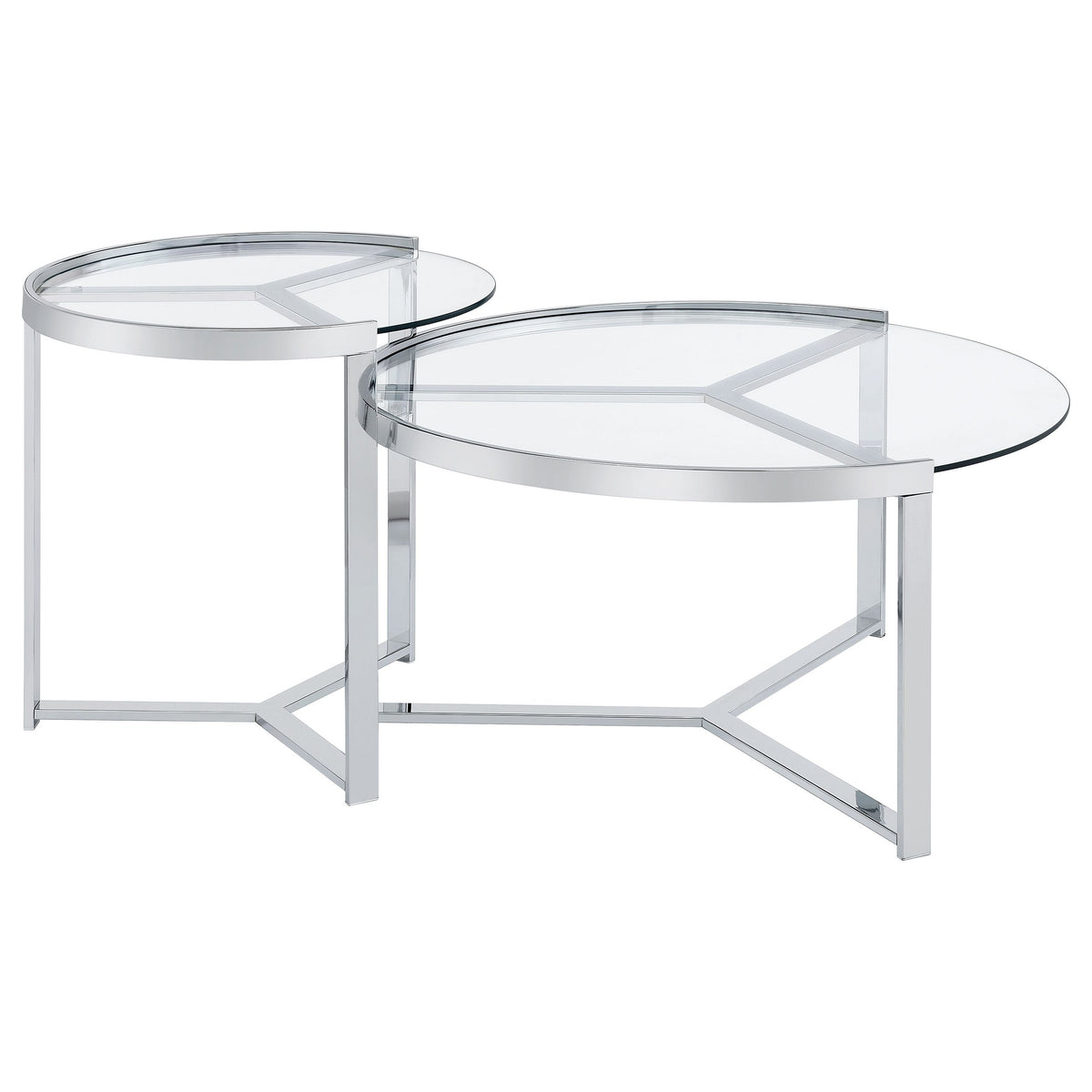 Delia Round Glass Top Nesting Coffee Table